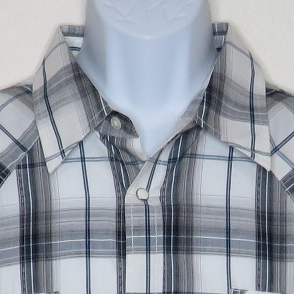 Coastal* Men's Long Sleeve Snap Down Curved Hem Chest Pocket Plaid Shirt~ XXL - Picture 10 of 11